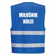 Odzież robocza - Kamizelka PORTWEST Niebieska rozmiar XXL/3XL z nadrukiem Miłośnik kolei - miniaturka - grafika 1
