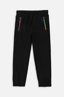 Spodnie i spodenki dla dziewczynek - Coccodrillo spodnie dresowe bawełniane dziecięce kolor czarny gładkie - miniaturka - grafika 1