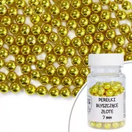 Dodatki do ciast w proszku - Posypka cukrowa PEREŁKI BŁYSZCZĄCE ZŁOTE ⌀ 7 mm Sweet Decor, 40 g - miniaturka - grafika 1