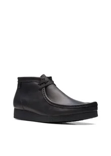 Clarks Shacre Boot [Black Leather] - Rozmiar 44 - Półbuty męskie - miniaturka - grafika 1