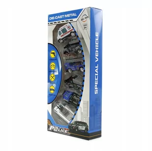 Policja Zestaw Samochodów Resoraki 6Szt - Samochody i pojazdy dla dzieci - miniaturka - grafika 1