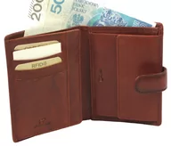 Portfele - Portfel Męski Skórzany EL FORREST Skóra Duży Pionowy Bez Zapięcia Jedno Skrzydełko 1403 29 RFID BRĄZOWY 13 x 10 x 2.5 [cm] - miniaturka - grafika 1