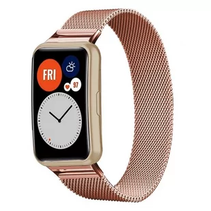 Opaska Pasek Bransoleta Milaneseband Huawei Watch Fit Różowa - Akcesoria do smartwatchy - miniaturka - grafika 1
