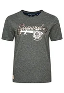 Koszulki i topy damskie - Superdry Damska koszulka vintage Script Style Coll, Rich Charcoal Marl, XXS - miniaturka - grafika 1