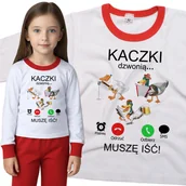 Piżamy dla dziewczynek - Piżama dziecięca Muszę Iść Kaczki Dzwonią 98/104 - VoloDonum - miniaturka - grafika 1