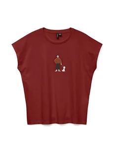 Vero Moda Koszulka w kolorze bordowym - Koszulki i topy damskie - miniaturka - grafika 1