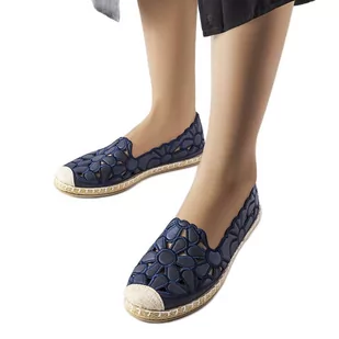 BM Granatowe ażurowe espadryle Lamarre niebieskie - Espadryle damskie - miniaturka - grafika 1