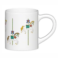 Kubki - Ceramiczny kubek "Świąteczna Karuzela" ozdobiony uroczym, zimowym motywem, Prezent upominek na mikołaja święta gwiazdkę dla faceta taty mamy męża ko.. - miniaturka - grafika 1