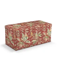 Pufy i podnóżki - Dekoria.pl Dekoria.pl Skrzynia tapicerowana wzory roślinne i kwiatowe na czerwono-ceglanym tle 90 × 40 × 40 cm Gardenia 525-142-12 - miniaturka - grafika 1