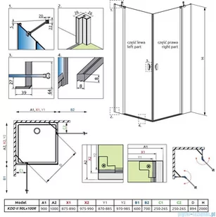 Radaway Nes KDD II Brushed Gold kabina 90x100 szczotkowane złoto 10031090-99-01L/10031100-99-01R - Kabiny prysznicowe Radaway Nes KDD II Brushed Gold kabina 90x100 szczotkowane złoto 10031090-99-01L/10031100-99-01R - Kabiny prysznicowe - miniaturka - grafika 2