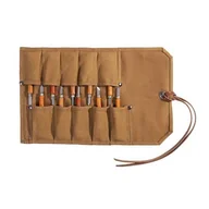 Skrzynki i torby narzędziowe - Zwijana torba narzędziowa z woskowanego płótna z 10 kieszeniami na narzędzia ręczne, śrubokręty i klucze - miniaturka - grafika 1