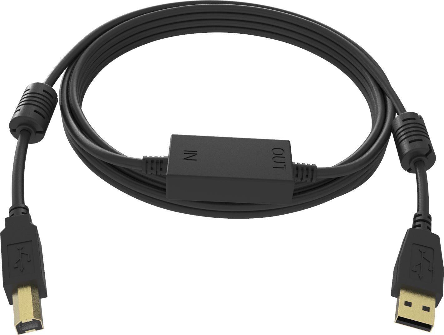 Vision VISION Professional installationstaugliches USB 2.0-Aktivkabel - 30 JAHRE GARANTIE - integrierter Signalverstarker auf halber Lange entlang des Kabels - Vergoldete Anschlusse - Ferritkerne an beiden Enden - Bandbreite 480 Mbit/s - USB-A M zu USB