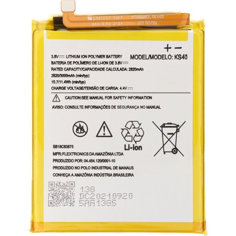 Bateria KS40 3000 mAh + klej do baterii do Motorola Moto E6 Play OEM