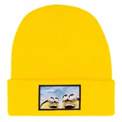 Czapki damskie - CZAPKA BEANIE ZIMOWA CIEPŁA ŻÓŁTA DLA DZIECI Z MOTYWEM GRU RÓŻNE WZORÓW - miniaturka - grafika 1