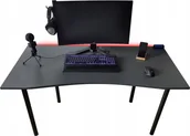 Biurka gamingowe - Biurko Zdesk AC-710B-Po/B-LH Grafitowe 138 cmx68 cm - miniaturka - grafika 1