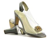Sandały damskie - Sandały damskie z silikonową cholewką - YOLANDA 2112, srebrne - Yolanda - miniaturka - grafika 1