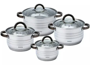 Komplet garnków ze stali nierdzewnej 8 elementów A5-C73 - Zestawy garnków i patelni - miniaturka - grafika 1