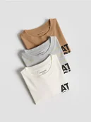 Majtki dla dzieci - Reserved - Bawełniany t-shirt 3 pack - brązowy - miniaturka - grafika 1