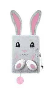 St. Majewski St Pamiętnik z kłódką 3D włochacz A5 96k grey Bunny - Artykuły biurowe - miniaturka - grafika 1