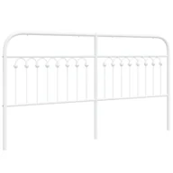 Inne meble do sypialni - vidaXL Metalowe wezgłowie, białe, 180 cm - miniaturka - grafika 1