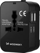 Akcesoria podróżnicze - Wozinsky Adapter podróżny Wozinsky WUTWC uniwersalny 24W UE / US / AUS / UK / 2x USB-A - czarny - miniaturka - grafika 1