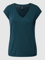 Koszulki i topy damskie - T-shirt z dekoltem w serek model ‘KAMALA’ - miniaturka - grafika 1