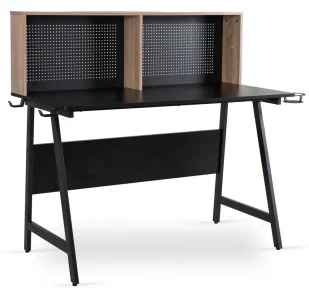 Elior Loftowe biurko dla gracza brazowy + czarny - Rolkeno - Biurka Elior Loftowe biurko dla gracza brazowy + czarny - Rolkeno - Biurka - miniaturka - grafika 1