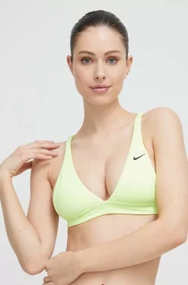 Stroje kąpielowe - Nike biustonosz kąpielowy Essential kolor zielony miękka miseczka - grafika 1