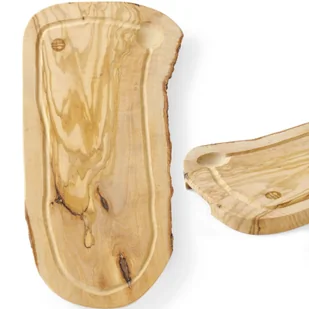 Deska do serwowania z drewna oliwnego z rowkiem 400 x 250 x 18 mm - Hendi 505212 - Akcesoria gastronomiczne - miniaturka - grafika 1