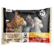 Mokra karma dla kotów - PetRepublic saszetki dla kota kurczak cielęcina 4x100g - miniaturka - grafika 1