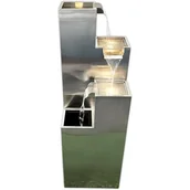 Fontanny ogrodowe - Köhko Ribero-XL fontanna ze stali nierdzewnej z LED Fontanna zewnętrzna + wewnętrzna fontanna ogrodowa Fontanna wewnętrzna 32006Ed-XL 90 x 30 x 30 cm - miniaturka - grafika 1