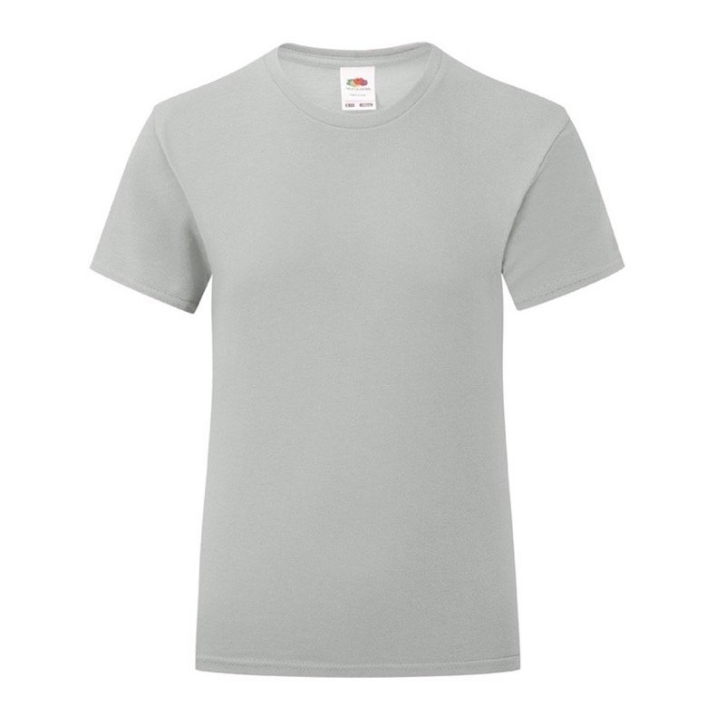 Koszulka dziewczęca ICONIC z odrywaną metką Fruit of the Loom - Zinc 12-13