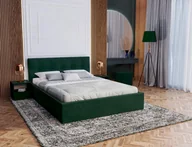 Łóżka - Łóżko tapicerowane RINO - Trinity, kolor: butelkowa zieleń rama, stelaż metalowy podnoszony 160 x 200 - miniaturka - grafika 1