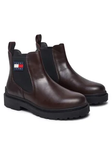 Tommy Jeans Sztyblety Tjm Leather Chelsea Boot EM0EM01448 Brązowy - Sztyblety męskie - miniaturka - grafika 1