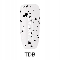 Utwardzacze do paznokci - Makear, Lakier hybrydowy Top No Wipe Black Dot, 8 ml - miniaturka - grafika 1