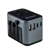 Ładowarki do telefonów - Verbatim Uniwersalny adapter podróżny UTA-03 USB-C PD 30W QC - miniaturka - grafika 1
