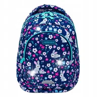 Plecaki szkolne i tornistry - PLECAK SZKOLNY TORNISTER DLA DZIEWCZYNKI Z KRÓLICZKIEM BUNNY W KWIATKI - miniaturka - grafika 1
