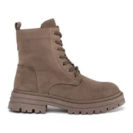 Botki damskie - Brązowe sznurowane workery damskie Sergio Leone - miniaturka - grafika 1