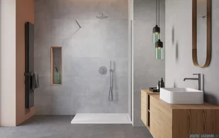 Radaway Modo New II Brushed Nickel kabina Walk-in 65x200 szczotkowany nikiel 389065-91-01 - Kabiny prysznicowe - miniaturka - grafika 3