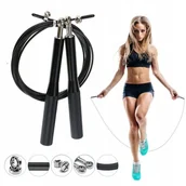 Skakanki - Skakanka Stalowa Z Łożyskami Regulacja Crossfit - miniaturka - grafika 1