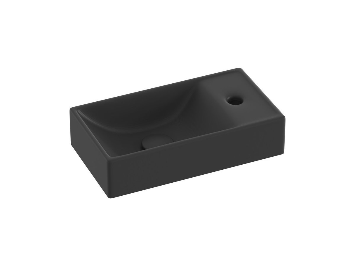 Ravak Prostokątna umywalka ceramiczna Veda 400 Slim Wall P czarny mat 1szt