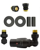 Zawory i kraniki - Zawór termostatyczny trójosiowy Master czarny strukturalny prawy Cu All in One - miniaturka - grafika 1