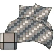 Pościel - Karo Pościel z kory 200x220 kostka kratka geometria 3D-1112E - miniaturka - grafika 1