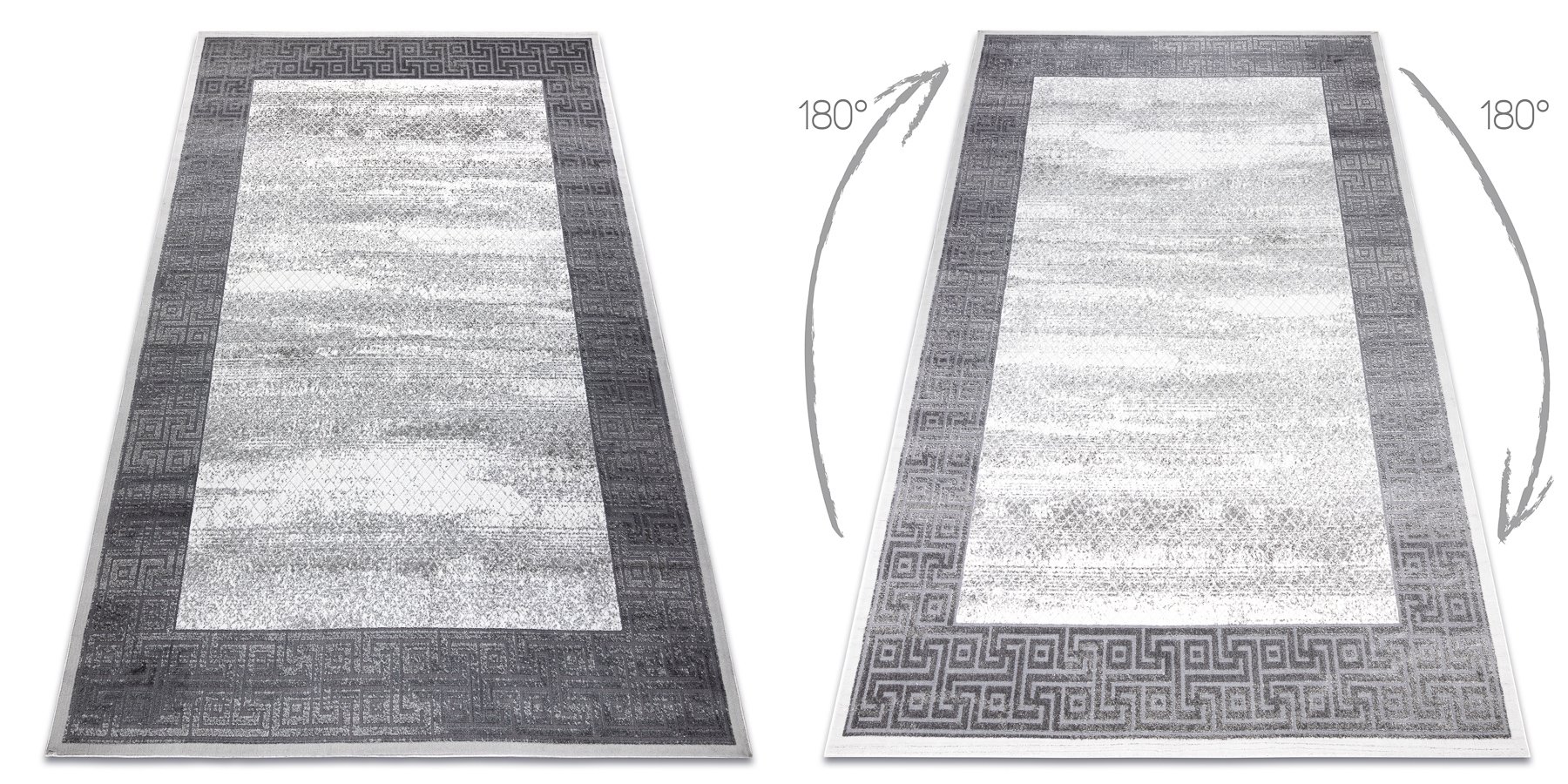 Dywan NOBLE nowoczesny 1512 64 Ramka, grecki vintage przecierany - Strukturalny, dwa poziomy runa krem / szary beżowy 160x220 cm