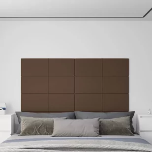 Panele ścienne, 12 szt., brązowe, 90x30 cm, tkanina, 3,24 m² - Panele ścienne i boazeria - miniaturka - grafika 1