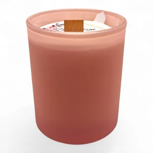 Świeca Sojowa naturalna ręcznie robiona różowy matt 230 ml zapach Bursztyn - Świece - miniaturka - grafika 1