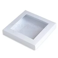 Pudła i kartony archiwizacyjne - Pudełko z okienkiem Eco-Scrapbooking - BIAŁE 16x16x2,5 - miniaturka - grafika 1
