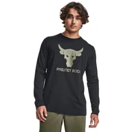 Koszulki sportowe męskie - Męski longsleeve treningowy Under Armour Project Rock Brahma Bull - czarny - UNDER ARMOUR - miniaturka - grafika 1