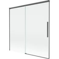 Parawany nawannowe - Mexen Rox parawan nawannowy 2-skrzydłowy rozsuwany 160 x 150 cm, transparent, gun gray szczotkowany - 8C9-160-001-66-00 - miniaturka - grafika 1