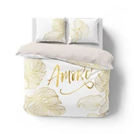 Pościel - Pościel 220x200 biała złota Amore 4718 A Holland Home 71 - miniaturka - grafika 1